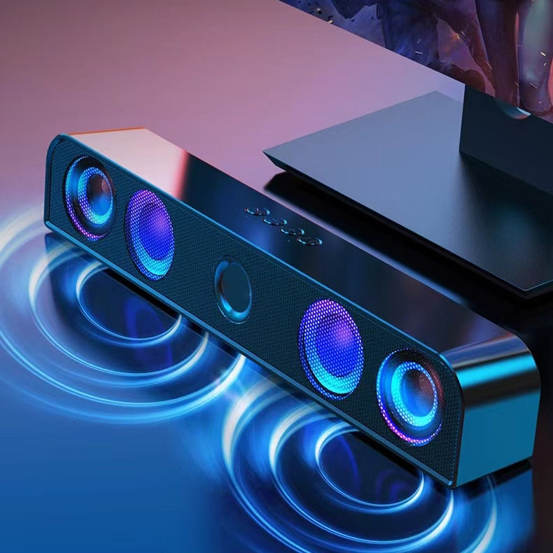 Bluetooth 5.0 Wireless Stereo Bass Surround Speaker with Cool RGB Lights & AUX / TF / USB