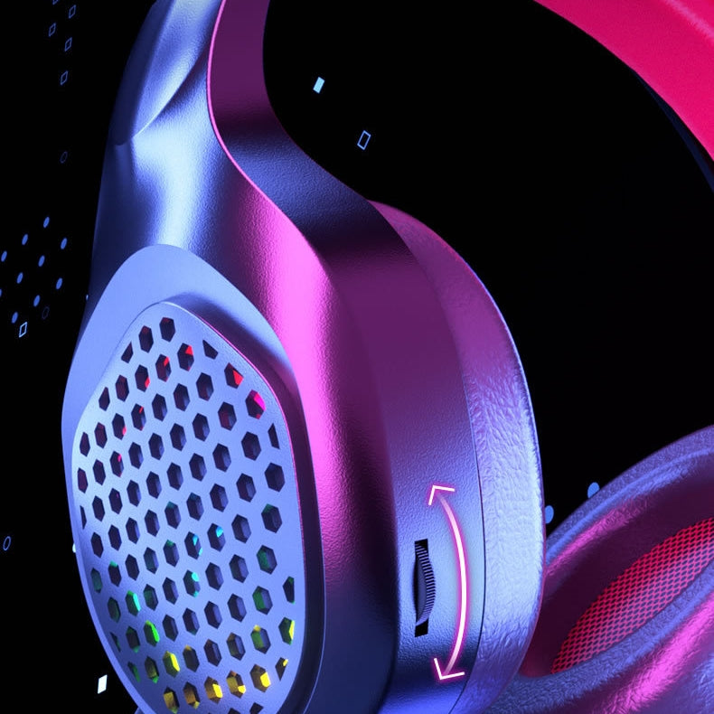 Stereo Bass Surround Wired Over-ear Gaming Headset with Mic & Cool RGB Backlit for Win/Mac/PS4