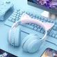 Bluetooth 5.1 Wireless Stereo Bass Surround Foldable Cute Headset with Backlit for Windows / Mac