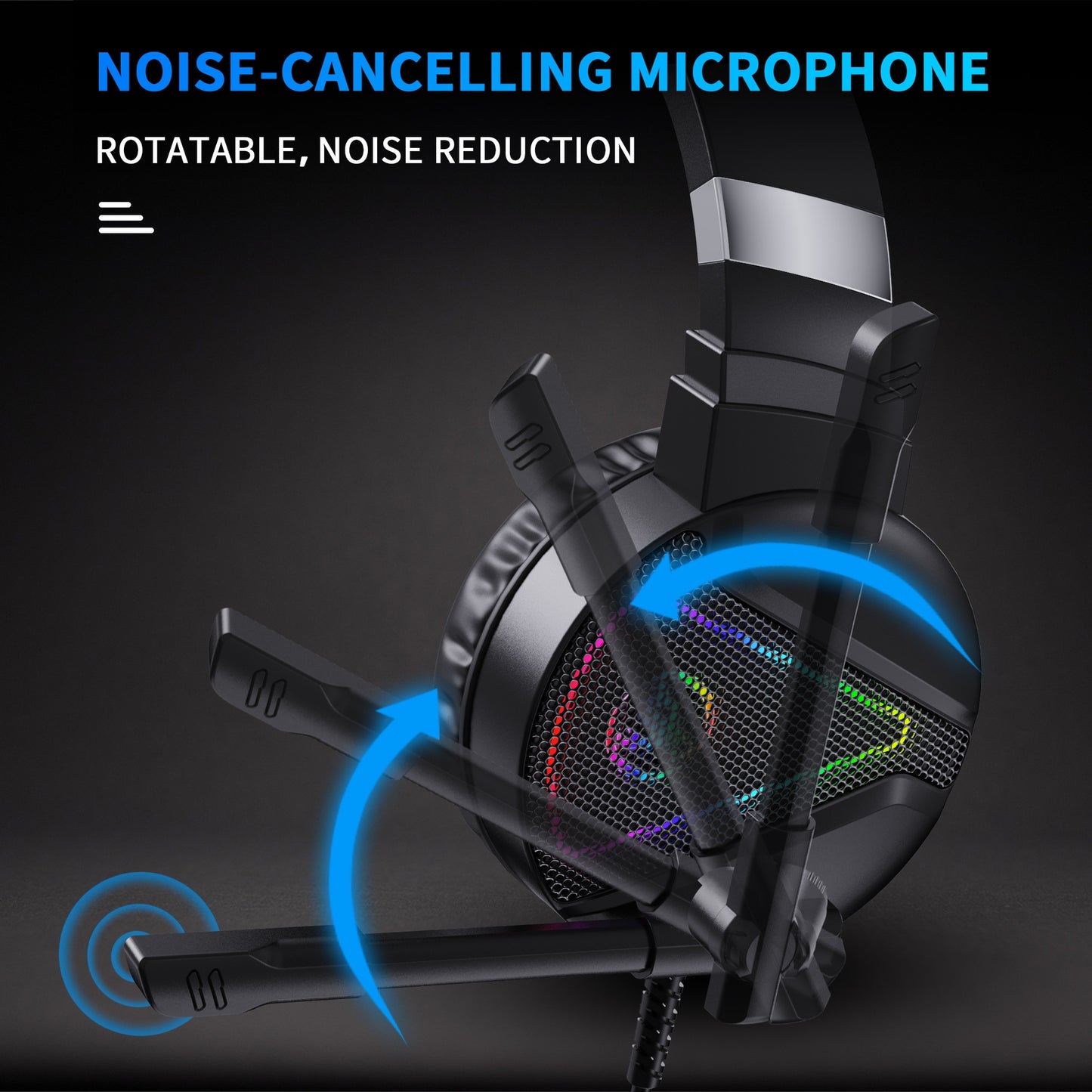 Stereo Bass Surround Wired Over-ear Gaming Headset with Mic & RGB Backlit for Windows / Mac / PS4