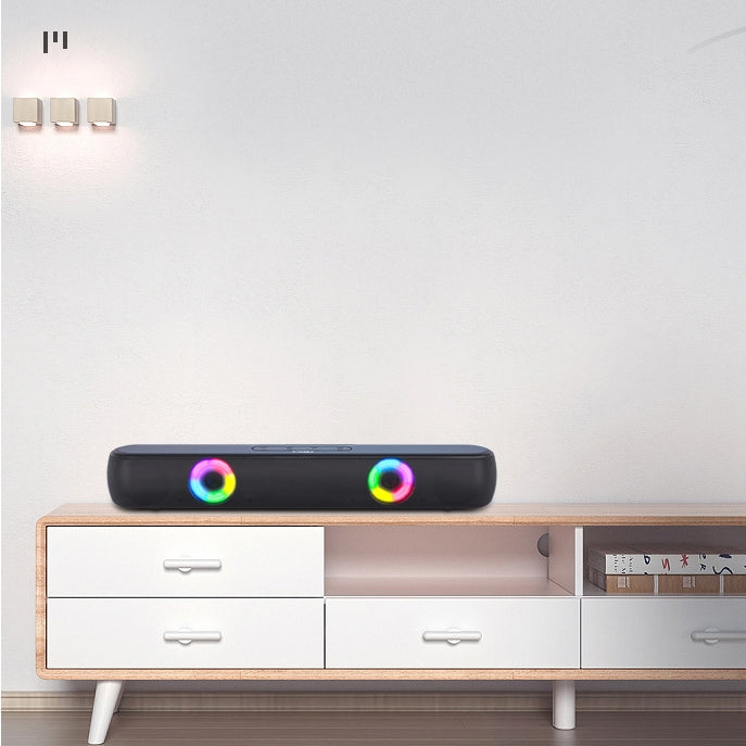 Bluetooth 5.0 Wireless Stereo Bass Surround Speaker with RGB Multi-Colors Rhythm Lights & AUX/TF/USB