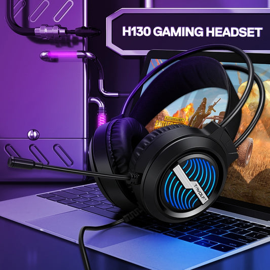 Stereo Bass Surround Wired Over-ear Gaming Headset with Mic & Soft Earmuffs for Windows / Mac