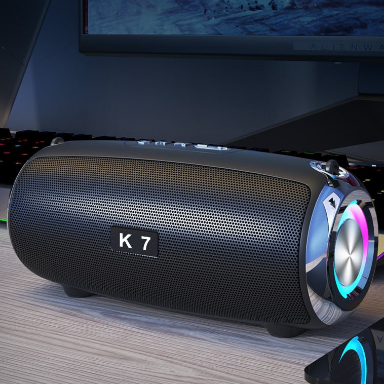 Bluetooth 5.0 Wireless Stereo Bass Surround Portable Speaker with Cool RGB Lights & AUX / TF / USB