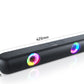 Bluetooth 5.0 Wireless Stereo Bass Surround Speaker with RGB Multi-Colors Rhythm Lights & AUX/TF/USB