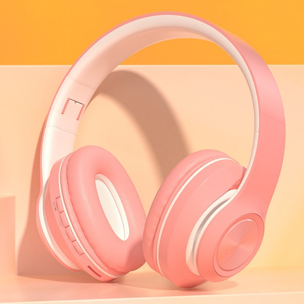 Bluetooth 5.0 Wireless Stereo Bass Surround Lovely Macaron Color Foldable Headset for Win / Mac