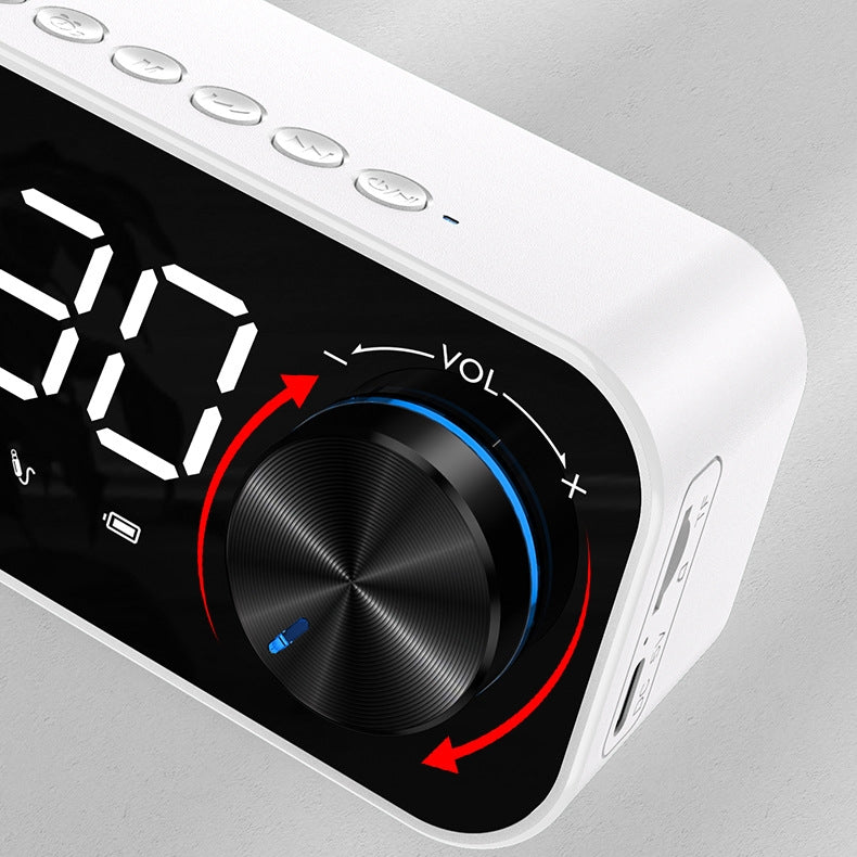 Bluetooth 5.0 Wireless Stereo Bass Surround Speaker with Dual Alarm Clocks Setting & TF Interface