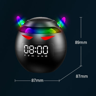 Bluetooth 5.0 Wireless Stereo Bass Surround Portable Speaker with Cool LED Lights & Alarm Clock