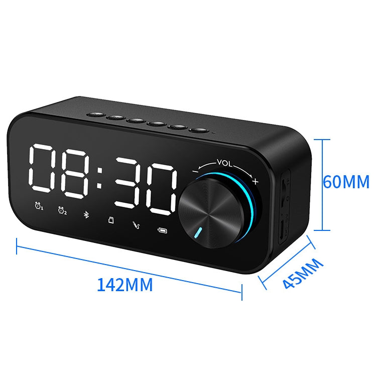 Bluetooth 5.0 Wireless Stereo Bass Surround Speaker with Dual Alarm Clocks Setting & TF Interface