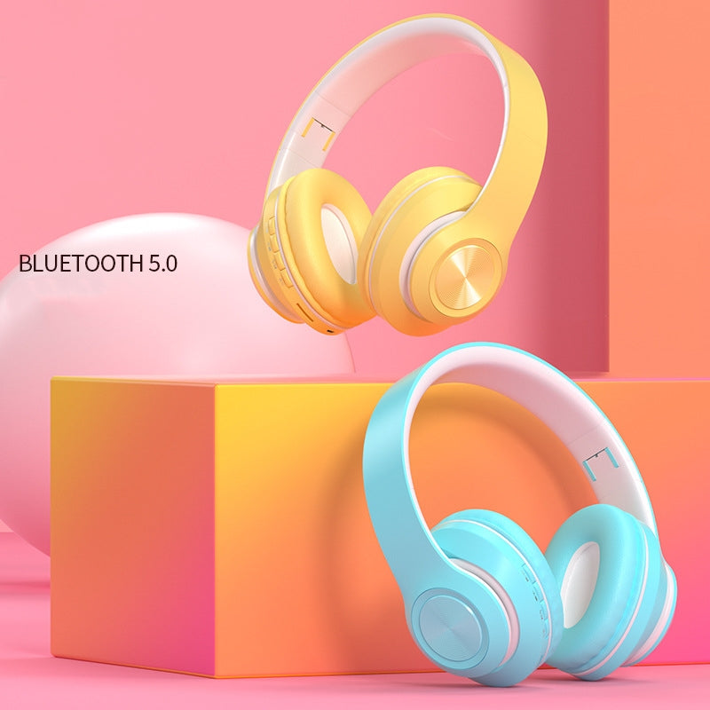 Bluetooth 5.0 Wireless Stereo Bass Surround Lovely Macaron Color Foldable Headset for Win / Mac