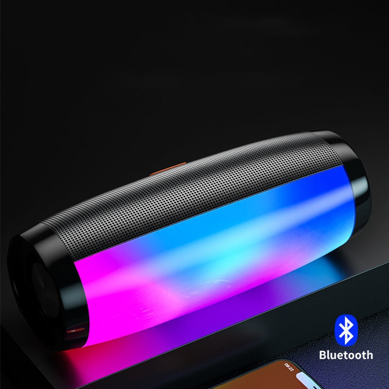 Bluetooth 5.0 Wireless Stereo Bass Surround Speaker with LED Colorful Rhythm Lights & AUX / TF / USB