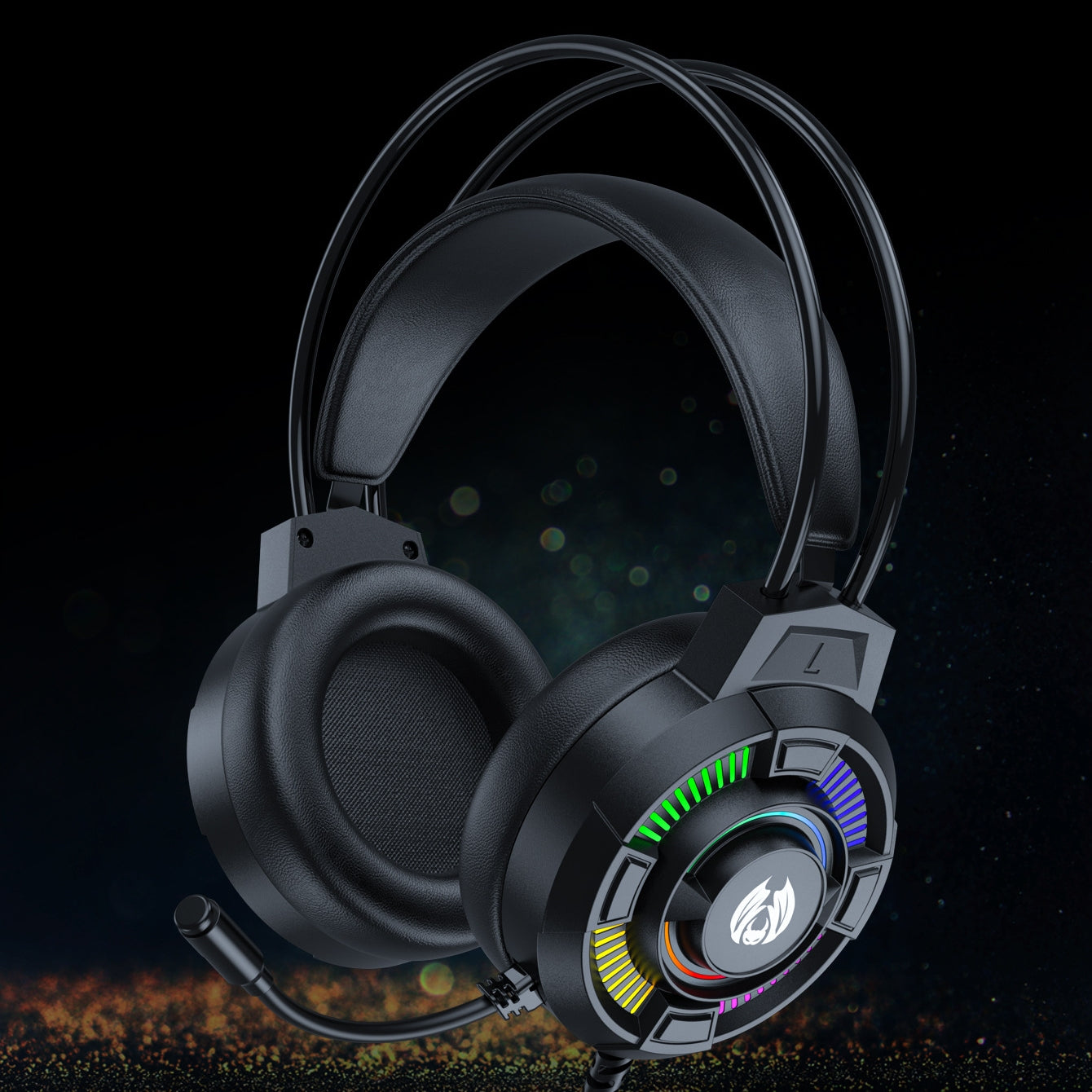 7.1 Stereo Bass Surround USB Wired Over-ear Gaming Headset with Mic & Cool RGB Backlit for PC