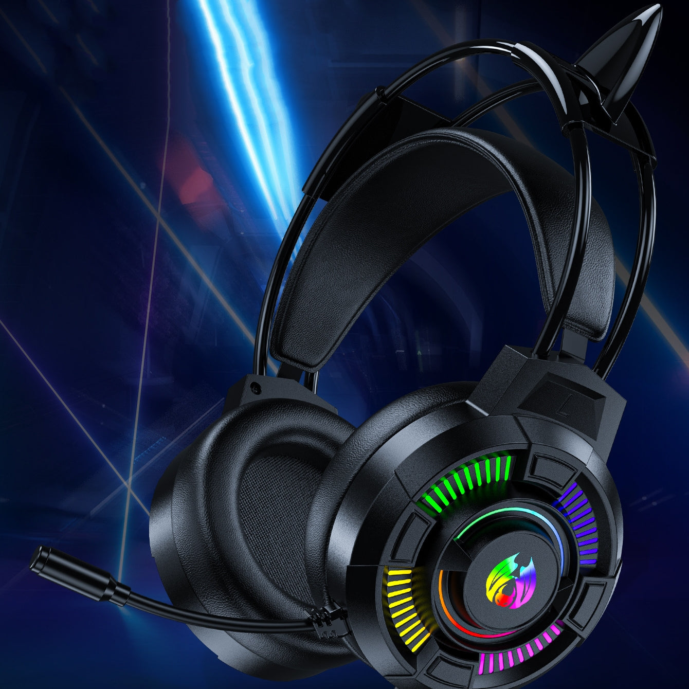 7.1 Stereo Bass Surround USB Wired Over-ear Gaming Headset with Mic & Cool RGB Backlit for PC