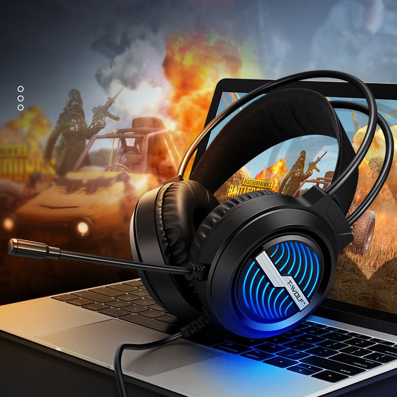 Stereo Bass Surround Wired Over-ear Gaming Headset with Mic & Soft Earmuffs for Windows / Mac