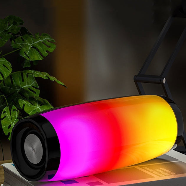 Bluetooth 5.0 Wireless Stereo Bass Surround Speaker with LED Colorful Rhythm Lights & AUX / TF / USB