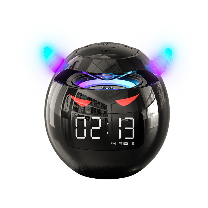 Bluetooth 5.0 Wireless Stereo Bass Surround Portable Speaker with Cool LED Lights & Alarm Clock