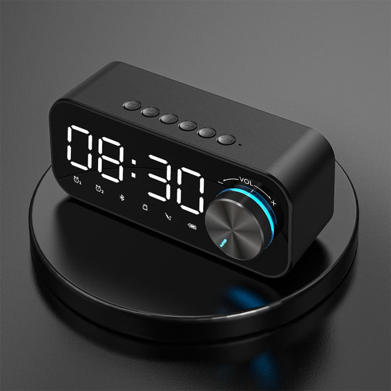 Bluetooth 5.0 Wireless Stereo Bass Surround Speaker with Dual Alarm Clocks Setting & TF Interface