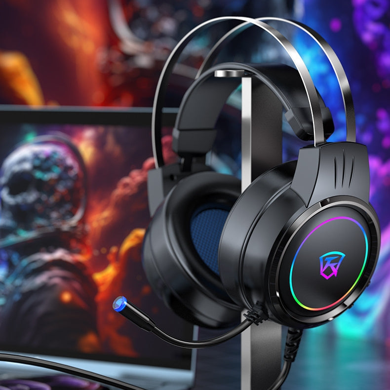 7.1 Stereo Bass Surround USB Wired Over-ear Gaming Headset with Mic and Cool Backlit for PC