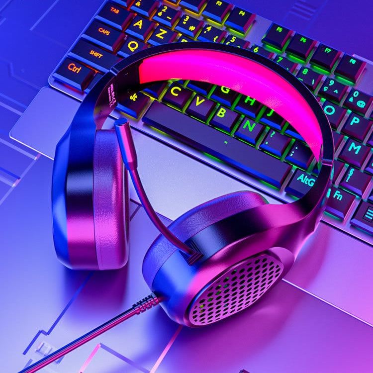 Stereo Bass Surround Wired Over-ear Gaming Headset with Mic & Cool RGB Backlit for Win/Mac/PS4