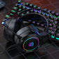 7.1 Stereo Bass Surround USB Wired Over-ear Gaming Headset with Mic and Cool Backlit for PC