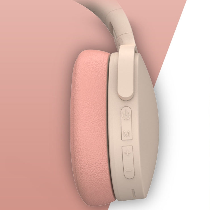 Bluetooth 5.0 Wireless Stereo Bass Surround Macaron Color Headset with Soft Earmuffs for Win / Mac