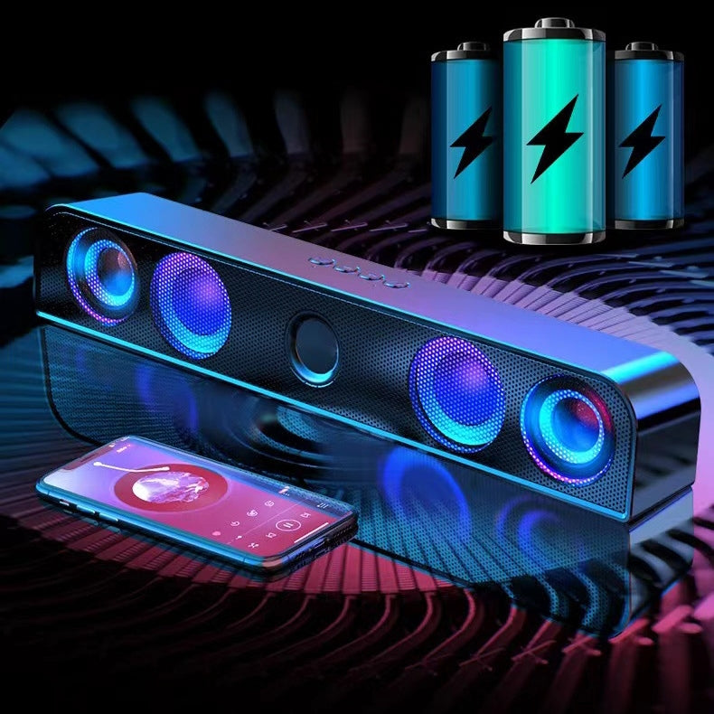 Bluetooth 5.0 Wireless Stereo Bass Surround Speaker with Cool RGB Lights & AUX / TF / USB