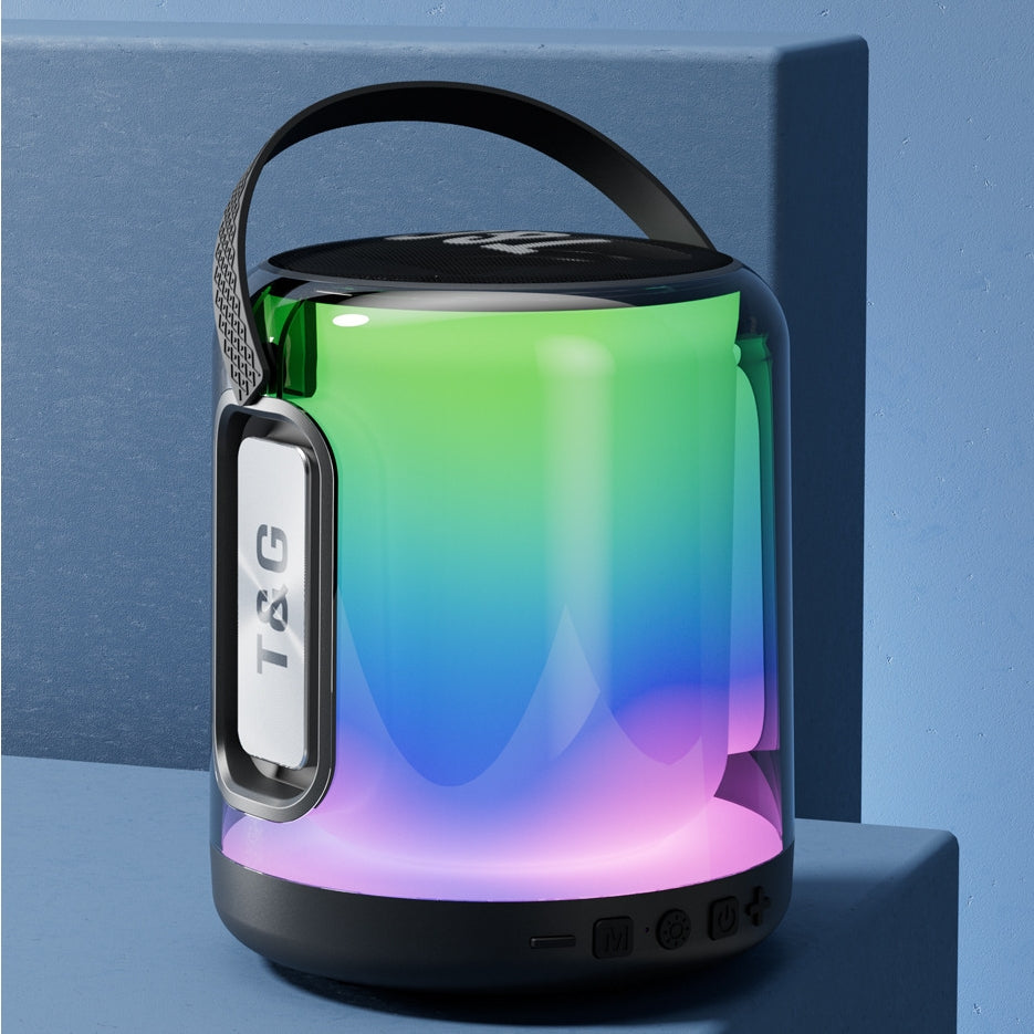 Bluetooth 5.1 Wireless Stereo Bass Surround Portable Speaker with LED Colorful Light Effect & AUX/TF/USB