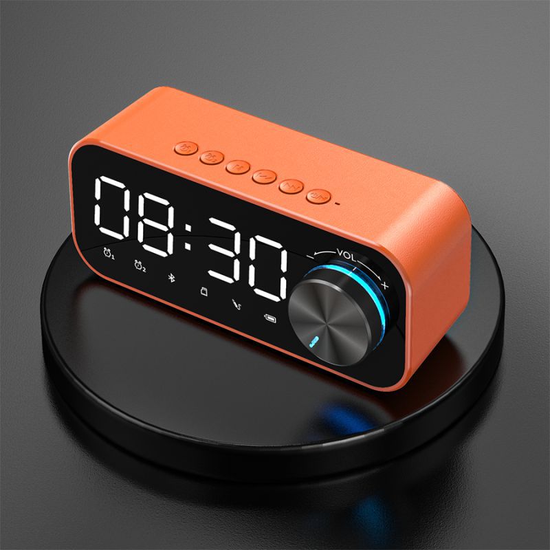 Bluetooth 5.0 Wireless Stereo Bass Surround Speaker with Dual Alarm Clocks Setting & TF Interface