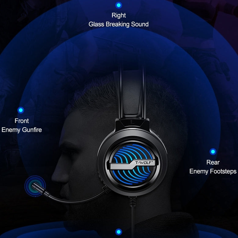 Stereo Bass Surround Wired Over-ear Gaming Headset with Mic & Soft Earmuffs for Windows / Mac