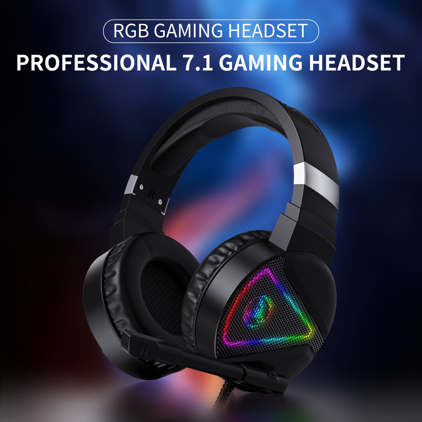 Stereo Bass Surround Wired Over-ear Gaming Headset with Mic & RGB Backlit for Windows / Mac / PS4