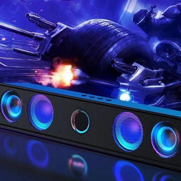 Bluetooth 5.0 Wireless Stereo Bass Surround Speaker with Cool RGB Lights & AUX / TF / USB