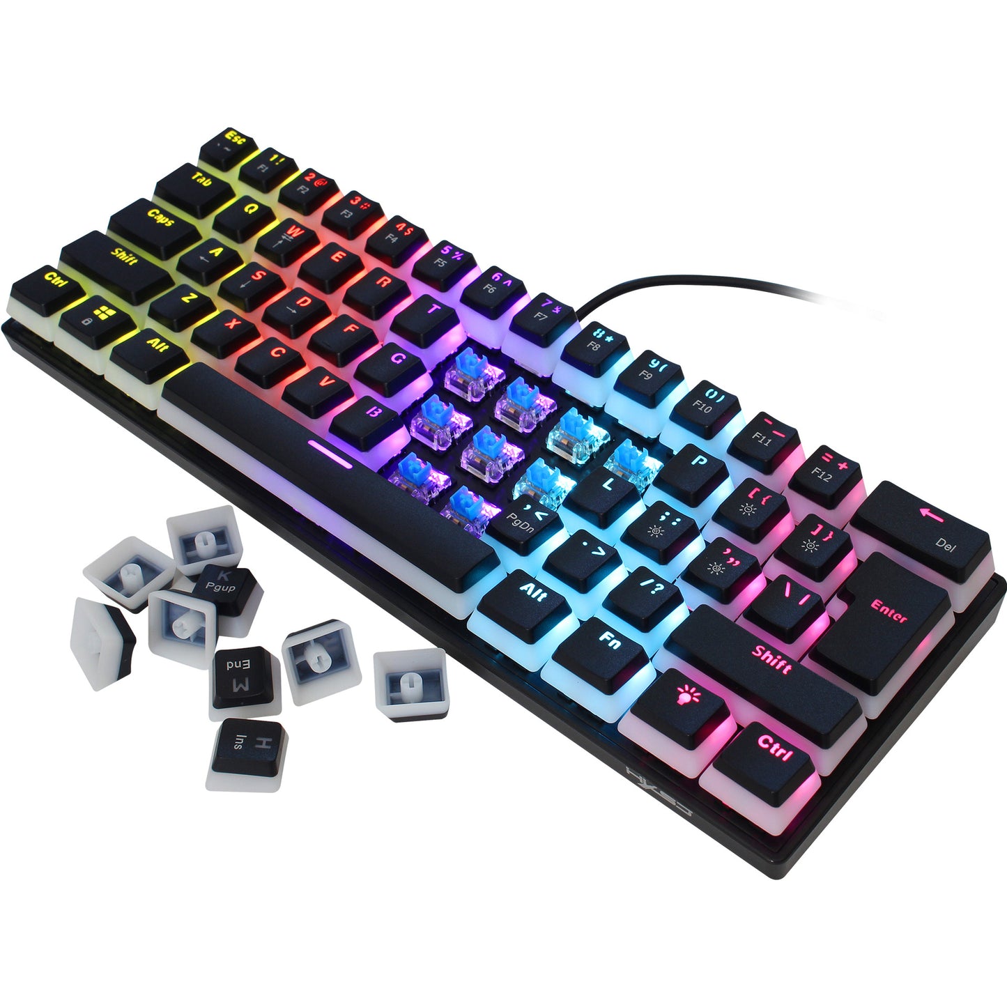 Anti-ghosting Ultra Compact 61 Keys Wired Gaming Keyboard with Colorful Backlit for Windows / Mac