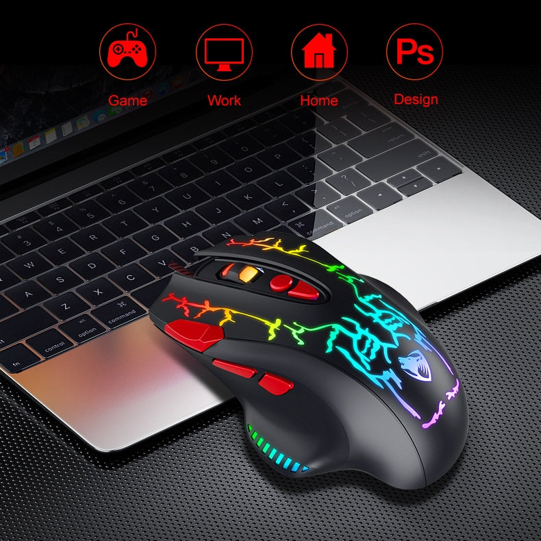 High Precision 6400 DPI Wired Gaming Mouse with RGB Backlit & Fire Button for Windows / Mac