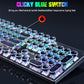 Spill Resistant Wired 104 Keys Gaming Keyboard with Multimedia Keys & RGB Backlit for Win / Mac