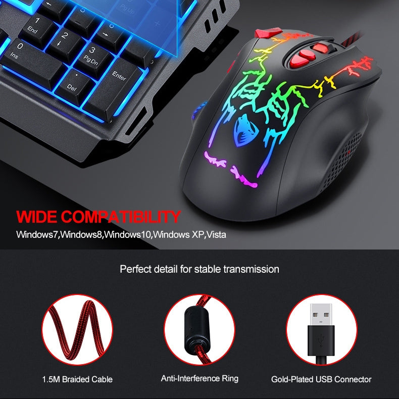 High Precision 6400 DPI Wired Gaming Mouse with RGB Backlit & Fire Button for Windows / Mac