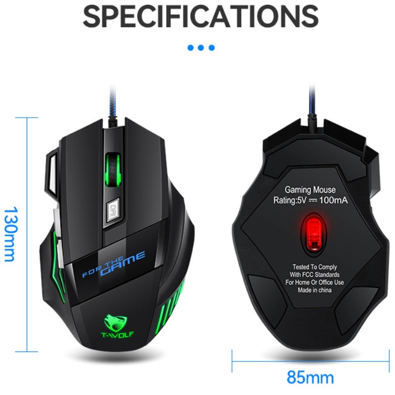 High Performance Wired Gaming Mouse with Chroma RGB Backlit & Fire Button for Windows / Mac