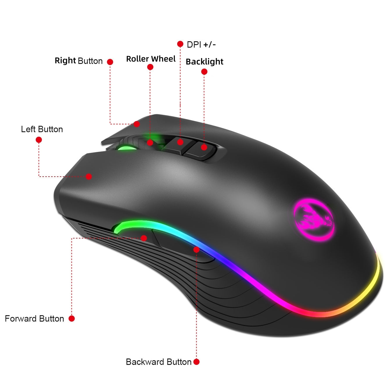 2.4GHz Wireless Optical Gaming Mouse with Chroma RGB Backlight for Windows / Mac