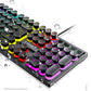 Spill Resistant Wired 104 Keys Gaming Keyboard with Multimedia Keys & Rainbow Backlit for Win/Mac