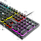 Spill Resistant 104 Keys Wired Keyboard with Rainbow Backlit + 1000 DPI Gaming Mouse Combo