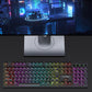 Spill Resistant Wired 104 Keys Gaming Keyboard with Multimedia Keys & Rainbow Backlit for Win/Mac