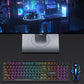 Spill Resistant 104 Keys Wired Keyboard with Rainbow Backlit + 1000 DPI Gaming Mouse Combo