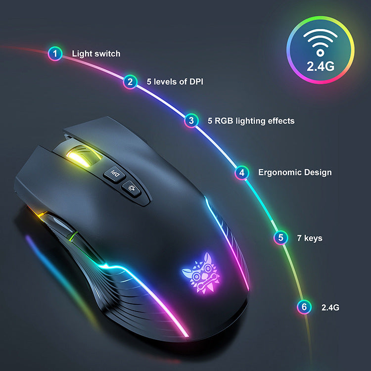 High Precision 2.4GHz Optical Gaming Mouse with Chroma RGB Backlight for Windows/Mac