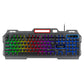 Durable Metal Panel Spill Resistant Wired 104 Keys Gaming Keyboard with Colorful Backlit for Windows