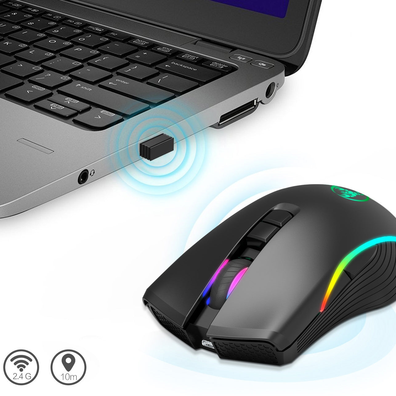 2.4GHz Wireless Optical Gaming Mouse with Chroma RGB Backlight for Windows / Mac