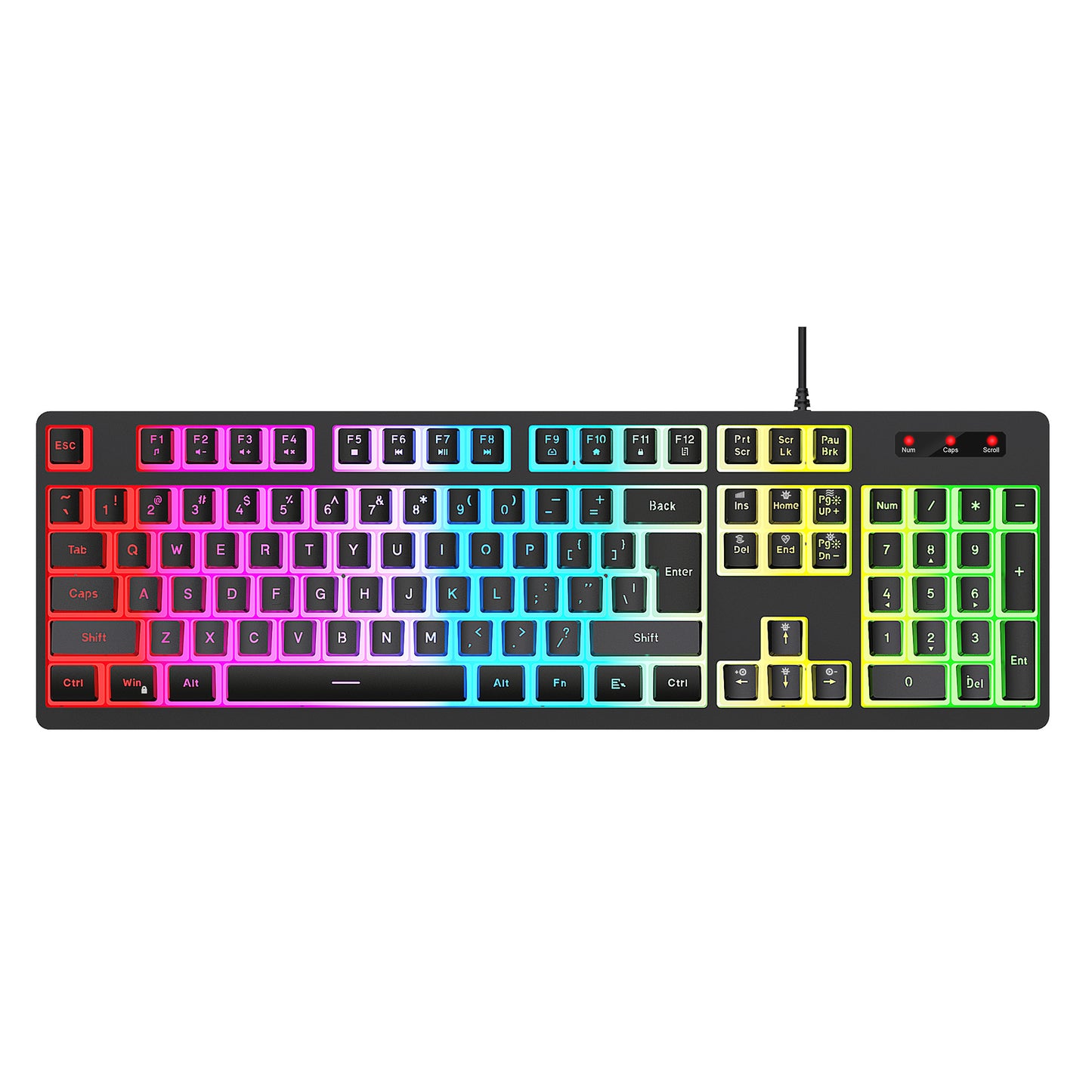 Anti-ghosting 104 Keys Membrane Wired Keyboard with RGB Backlit + 7D 3600 DPI Gaming Mouse Combo