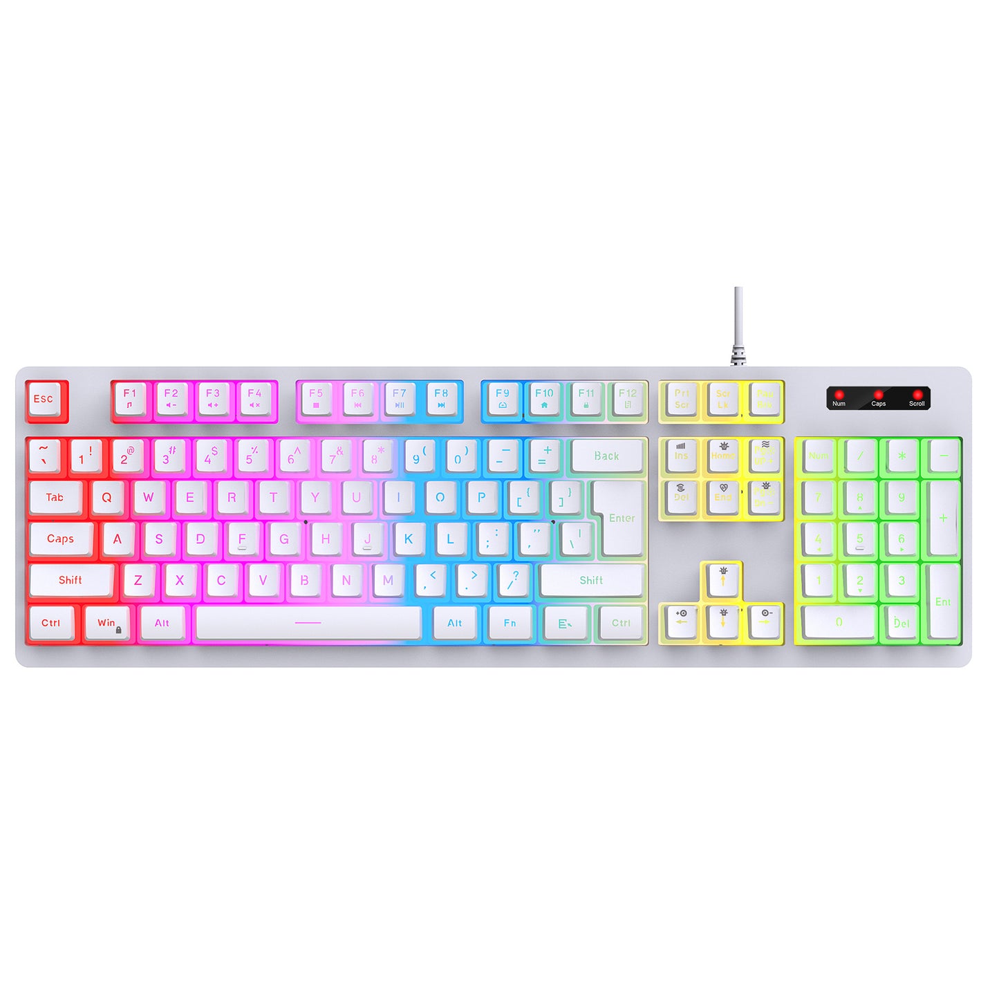 Anti-ghosting 104 Keys Membrane Wired Keyboard with RGB Backlit + 7D 3600 DPI Gaming Mouse Combo