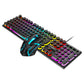 Spill Resistant 104 Keys Wired Keyboard with Rainbow Backlit + 1000 DPI Gaming Mouse Combo