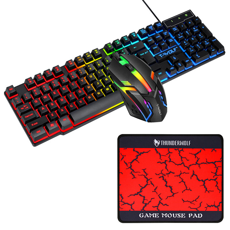 4-In-1 104 Keys Wired Gaming Keyboard + Headset + 1200 DPI Mouse + Mousepad Combo