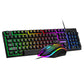 4-In-1 104 Keys Wired Keyboard + 2400 DPI Mouse + Mousepad + Honeycomb Headset Combo