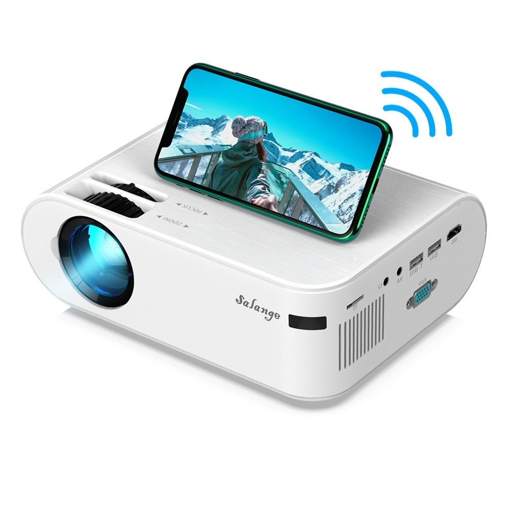 Portable Full HD 1080P Supported Movie Projector Compatible with Phone, HDMI, VGA, AV, USB, TF