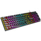 Spill Resistant Wired 104 Keys Gaming Keyboard with Multimedia Keys & Rainbow Backlit for Win/Mac